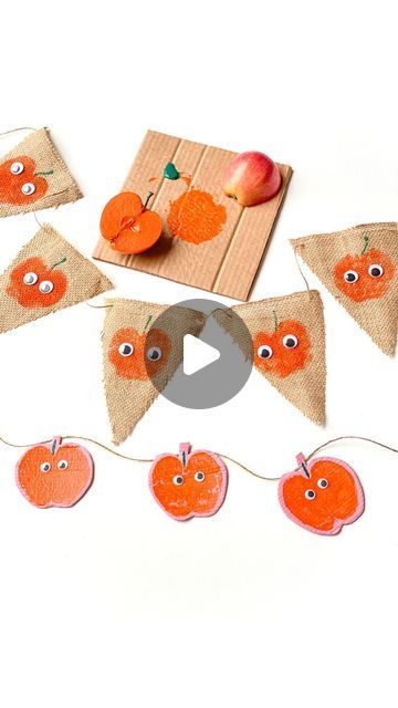 Apple Stamping Craft, Apple Printing, Apple Stamping, Easy Kids Crafts, Pumpkin Craft, Muffin Tray, Apple Prints, Pumpkin Apple, Fall Crafts For Kids