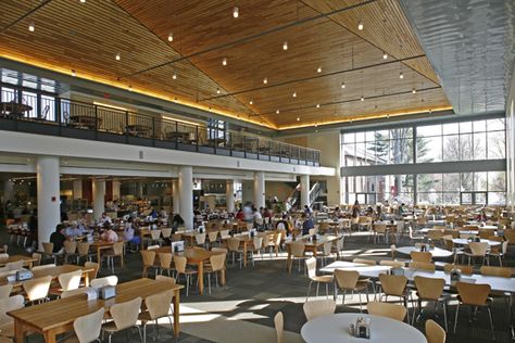 The 15 Best Colleges for Dining Hall Food Yonsei University Cafeteria, Fancy Cafeteria School, School Dining Hall Aesthetic, Dining Hall University, College Dining Hall Aesthetic, Canteen School Aesthetic, University Cafeteria Aesthetic, College Cafeteria Aesthetic, College Cafeteria Design