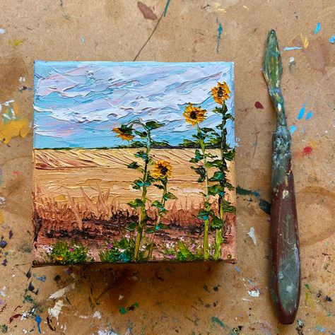 Small Oil Painting Ideas, Mini Oil Painting, Oil Painting Inspiration, Landscape Art Painting, Art Painting Gallery, Abstract Flower Painting, Commercial Art, Small Canvas Art, Simple Acrylic Paintings