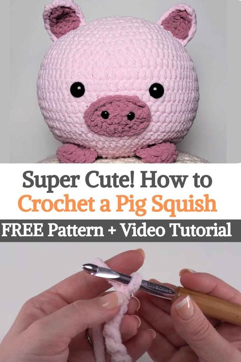 Pig Squish is a cute and fluffy crochet pattern on Moogly that is sure to make you squeal with delight! Introducing Bernat Blanket, grab this pattern by the tail and make your own pig friend today!The creator has always liked to make amigurumi, but the small piece was not her favorite. So she loves creating all these squishes using Bernat Blanket jumbo and Bernat Blanket O'Go! Bernat Blanket Yarn Patterns Crochet Animals, Bernat Blanket Yarn Patterns Crochet Beginner, Jumbo Crochet Patterns, Bernat Blanket Yarn Patterns Crochet Hat, Bernat Crochet Patterns, Crochet Bulky Yarn Stuffed Animals, Bernat Blanket Yarn Patterns Crochet Amigurumi, Jumbo Amigurumi, Easy Crochet Pig Pattern Free