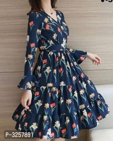 One Piece Dress Knee Length, One Piece Frock, Long Outfit, Below The Knee Dresses, Frock Style, Womens Trendy Dresses, Sleeves Designs For Dresses, Dress Knee Length, Fashion Enthusiast