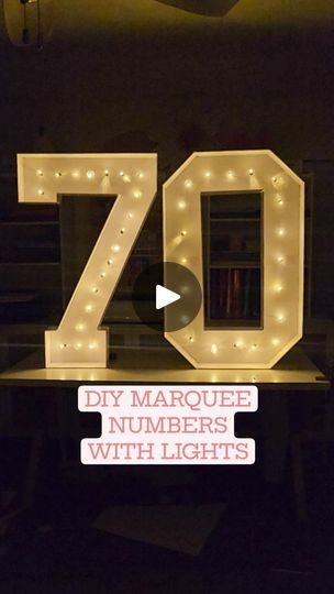 33 reactions · 11 comments | DIY 70th Birthday Decorations, Light-up Marquee Numbers using foam board from @dollartree!
I got the lights from @walmart
And the tools I'm using are from @blackanddecker_us 

Comment: Marquee 
For links to all the supplies I used!!

#ginaccreates #crafting #diy tutorial #diymarquee #marqueenumbers #foamboard #dollartreediy #dollartreecraft #cuttingfoamboard #partydecor #70thbirthdayideas #70sparty #diypartyideas | Gina C. Creates | Cricut • DIY Crafts • SVG Files | ginaccreates · Original audio Foam Numbers Diy, Diy 70th Birthday Decorations, Marquee Numbers, 70th Birthday Decorations, Dollar Tree Crafts, 70th Birthday, Dollar Tree Diy, The Tools, Foam Board