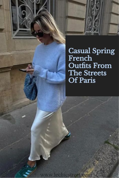 spring outfits, parisian style, parisian fashion, spring fashion outfits, paris Spring Parisian Style, Chilly Spring Outfits, Paris Outfits Summer, Chilly Spring Outfit, Casual Chic Parisian, Outfit For Paris, French Style Parisian Chic, Chic Skirt Outfits, Parisian Spring