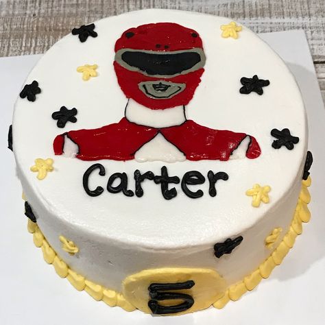 Power Rangers 5th birthday cake! Red Power Ranger cake! #cakesbykari #powerrangersbirthdaycake #powerrangerscake #redpowerrangercake Red Power Ranger Cake, Power Ranger Cupcakes, Power Rangers Birthday Cake, Birthday Cake Red, Red Power Ranger, Ranger Cookies, Power Ranger Cake, Power Ranger Party, Power Ranger Birthday