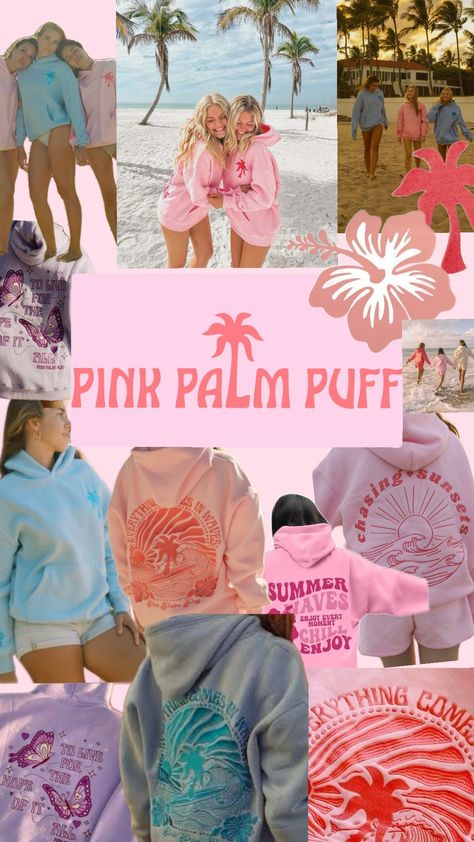 Pink Palm Puff ❤ Pink Palm Puff Logo, Pink Plam Puff Hoodies, Pink Palm Puff Hoodie, Pink Palm Puff, Preppy Items, Puff Hoodie, Preppy Stuff, Big Girl Rooms, Big Girl