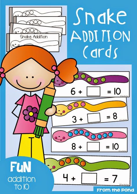 Addition Poster, Snake Activity, Addition Activities Kindergarten, Friends Of Ten, Kindergarten Mathematics, Addition Math Centers, Addition Activity, Kindergarten Addition, Addition Kindergarten