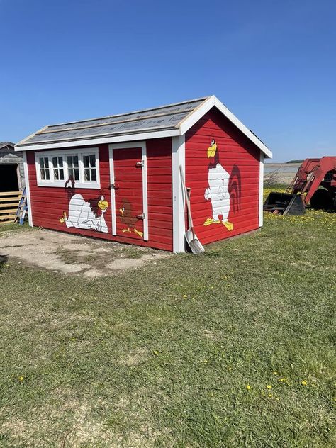 Chicken Coop Ideas & Everything Backyard Chicken | Just finished painting our chicken coup | Facebook Coop Painting Ideas, Cute Chicken Coop Painting Ideas, Painted Chicken Coop Ideas, Chicken Coop Painting, Chicken Coop Paint Ideas, Chicken Coop Paint, Painted Chicken Coop, Chicken Coop Ideas, Painted Chicken