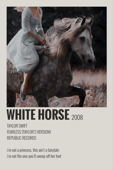 White Horse Taylor Swift, Taylor Swift Discography, Fearless Album, Aesthetic Polaroid, Taylor Songs, Music Poster Ideas, Taylor Swift Fan Club, Polaroid Poster, Taylor Swift Fearless