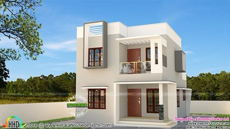 Simple contemporary style 1314 sq-ft home Simple Bungalow House Designs, Small Modern House Plans, Indian House Plans, 2 Storey House Design, House Plans Mansion, Small House Front Design, Modern Small House Design, Small House Design Exterior, Small House Elevation Design