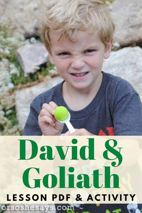 David And Goliath Lesson, David And Goliath Craft, Kindergarten Sunday School, David And Goliath Story, David Bible, Sunday School Printables, Kids Church Activities, Preschool Bible Lessons, Kids Sunday School Lessons