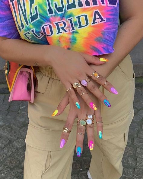 Bright Summer Acrylic Nails, French Pedicure, Gel Pedicure, Colorful Nail, Instagram Nails, Summer Acrylic Nails, Dream Nails, Fire Nails, Funky Nails