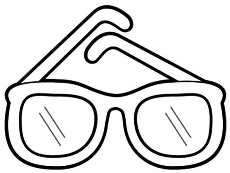 Sunglasses Drawing Easy, Glasses Coloring Pages, Kids With Glasses, Dot Painting Tools, Images Of Sun, Outline Images, Coloring Pages Inspirational, Summer Coloring Pages, Easy Coloring