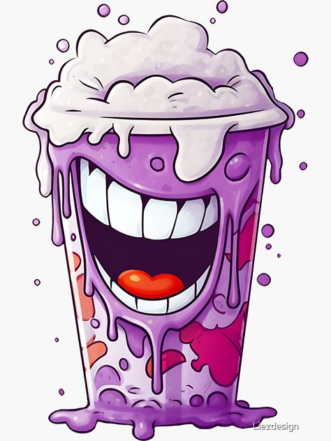 Cute Voodoo Doll Art, Drawing Food Ideas, Grimace Fanart, Neon Art Drawings, Drawing Stickers Art, Ice Cream Graffiti, Food Graffiti, Respecting Boundaries, Grimace Shake