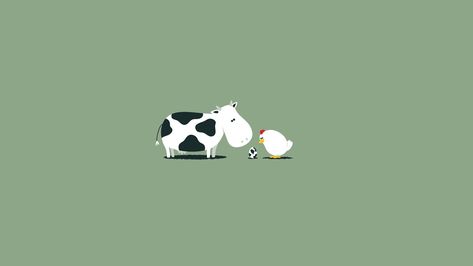 Cartoon Funny Wallpaper Hen Illustration, Funny Computer Wallpaper, Egg Illustration, Minimalist Desktop Wallpaper, Funny Computer, Cow Wallpaper, Illustration Funny, Wallpaper Notebook, Computer Wallpaper Desktop Wallpapers