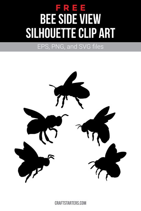 Bug Silhouette Printable, Bee Silhouette Free Printable, Honey Bee Silhouette, Bumble Bee Silhouette, Bee Sillouhette, Bumblebee Silhouette, Bee Side View, World Map Coloring Page, Honey Business