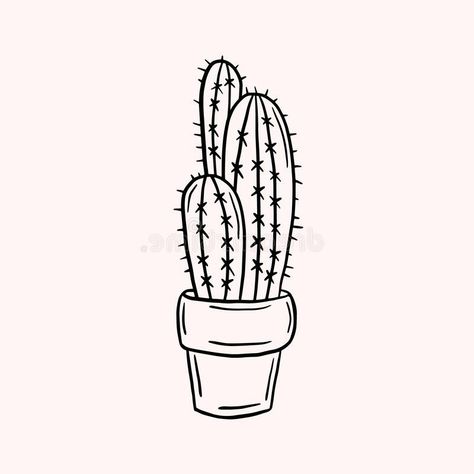 Cactus Outline, Black And White Drawings, Cactus Tattoo, Cactus Drawing, Buddha Tattoos, Bookmark Printing, School Wall Art, Plant Tattoo, Notes Art