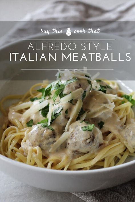 Meatball Fettuccine Alfredo, Alfredo Sauce With Meatballs, Meatballs With White Sauce Pasta, Alfredo And Meatballs, Alfredo Meatballs Crockpot, Sauce For Italian Meatballs, Alfredo With Meatballs, Meatball Alfredo Casserole, Meatball Alfredo Pasta