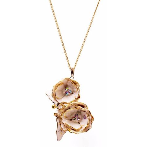 Hop Skip & Flutter - Porcelain Peony Bunch Gold Necklace (6.125 RUB) ❤ liked on Polyvore featuring jewelry, necklaces, swarovski crystal jewelry, swarovski crystal pendant necklace, yellow gold pendant, chain necklace and chain pendants Flower Jewelry Designs, Porcelain Necklace, Wolf Necklace, Wolf Jewelry, Swarovski Crystal Jewelry, Necklaces Gold, Yellow Gold Pendants, Crystal Necklace Pendant, Gold Plated Necklace