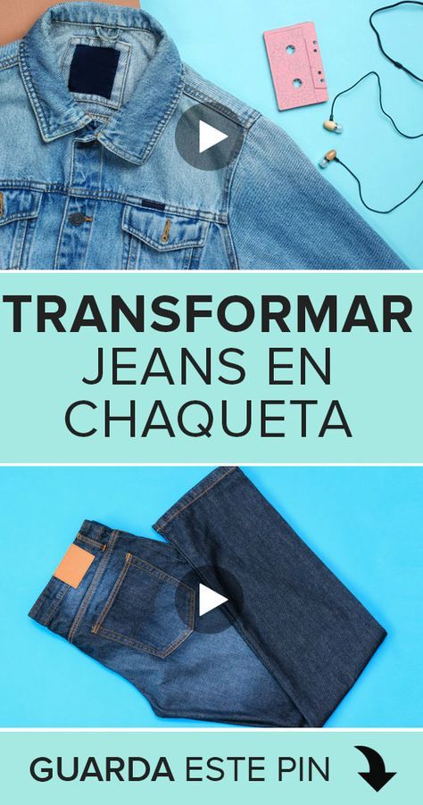 Si tienes unos jeans viejos que ya no usas tanto y deseas reciclarlos y convertirlos en una prenda mucho más bonita, entonces este tutorial te encantará, porque aprenderás como transformar tus jeans en una bonita chaqueta. 👆👆👆 #cursos #costura #sewing #jeans #chaqueta #manualidades #hazlotumismo Corset Tutorial, Upcycling Jeans, Pinterest Trends, Clothing Tips, Diy Jeans, Blue Jeans Crafts, Using Pinterest, Jean Crafts, Fashion Hacks