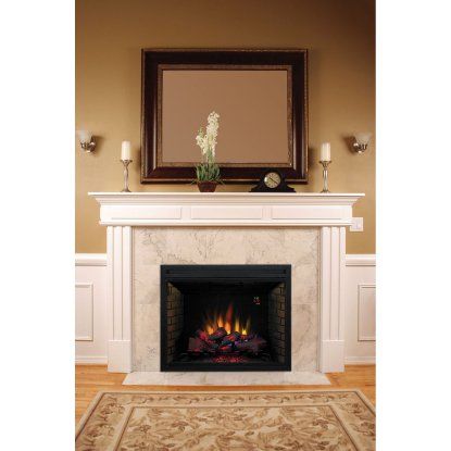 Classic Flame 39 in. Electric Fireplace Insert | Hayneedle Fireplace No Hearth, Marble Fireplace Makeover, Propane Gas Fireplace, Natural Gas Fireplace, Fleetwood Paint, Direct Vent Fireplace, Fireplace Logs, Eggshell Paint, Marble Fireplace