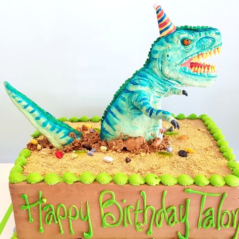 Scary T-rex cake Dinosaur Cakes, T Rex Cake, Dino Cake, Dinosaur Birthday Cakes, Dino Birthday Party, Dragon Birthday, Dinosaur Theme Party, Dinosaur Cake, Dino Birthday