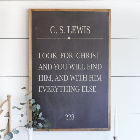 Christian Wall Decor, Handmade Signs, C S Lewis, Cs Lewis, Christian Decor, The Night Before Christmas, Custom Wood Signs, Christian Wall Art, Wooden Wall Art