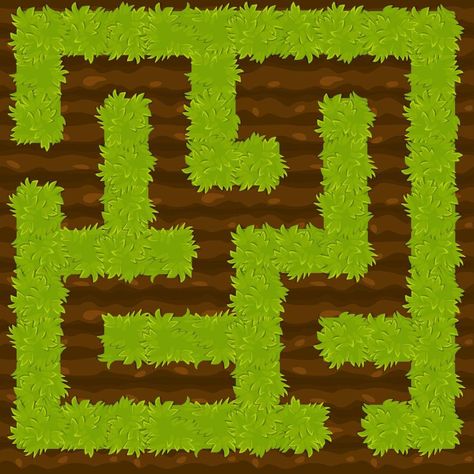 Education logic game bush on ground labyrinth for kids. Isolated simple square maze. UI background Labyrinth For Kids, Maze Games For Kids, Labyrinth Game, Maze Game, Logic Games, Labyrinth, Logic, Game Design, Games For Kids