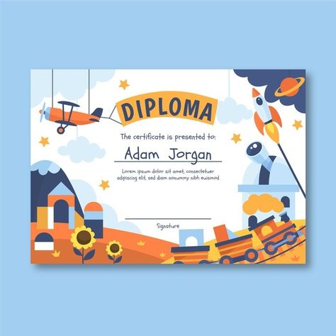 Cute Certificate Design, Certification Design, Kids Certificate, Certificate Design Inspiration, Certificate Layout, Diploma Design, Graduation Templates, Reading Projects, Certificate Design Template