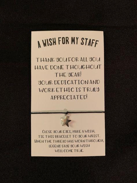 A Wish for My Staff Employee Appreciation Gift Thank You | Etsy Morale Ideas, Gifts For Office Staff, Manager Gifts, Good Luck Wishes, Appreciation Gifts Diy, Staff Appreciation Gifts, Teacher Treats, Staff Gifts, Employee Recognition