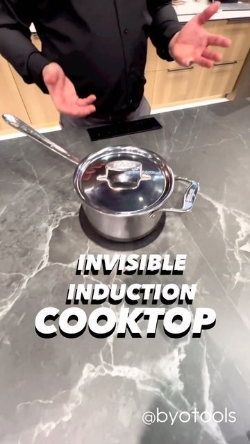 Interior Trend Inc. on Instagram: "Invisible Cooktop! Do You See It? It Mounts under Your Countertop for precision cooking. Heats and cools instantly. Watch This. #cookingram #countertops #gadgets #invisacook #byotools #reels #viral" Countertop Induction Stove, Induction Cooktop Under Counter, Invisible Induction Countertop, Invisible Induction Cooktop Kitchen, Invisible Stove Top, Hidden Stove Top, Invisacook Kitchen, Hidden Induction Cooktop, Invisible Induction Cooktop