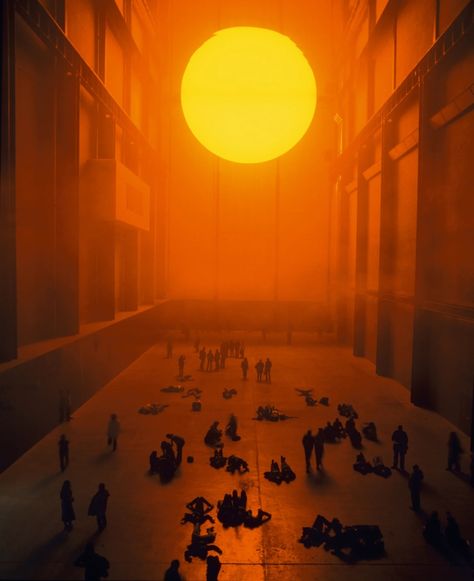 The weather project • Artwork • Studio Olafur Eliasson The Weather Project, Turbine Hall, Studio Olafur Eliasson, Experiential Art, Icelandic Artists, The Tate Modern, Weather Projects, Light Art Installation, Mirror Ceiling