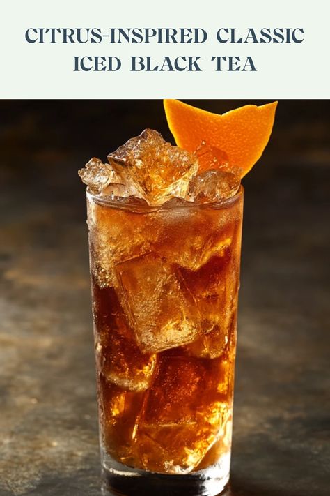 Discover how to make refreshing Classic Iced Black Tea with a citrus twist. This pin features a delicious drink idea ideal for summer afternoons. One image included. Iced Tea Concentrate Recipe, Iced Black Tea Recipe, Tea Concentrate Recipe, Black Tea Recipe, Iced Black Tea, Tea Board, Citrus Slices, Making Iced Tea, Black Tea Bags