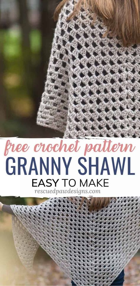 Triangle En Crochet, Shawl Crochet Pattern Easy, Granny Shawl, Prayer Shawl Crochet Pattern, Crochet Scarf Patterns, Prayer Shawl Patterns, Crochet Triangle Shawl Pattern, Crochet Prayer Shawls, One Skein Crochet