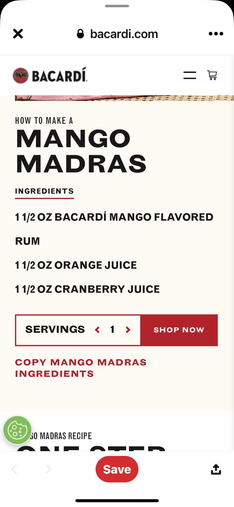 Mango Rum Drinks Recipes, Mango Rum Drinks, Bacardi Mango, Madras Recipes, Rum Drinks Recipes, Mango Rum, Mango Drinks, Flavored Rum, Mango Flavor