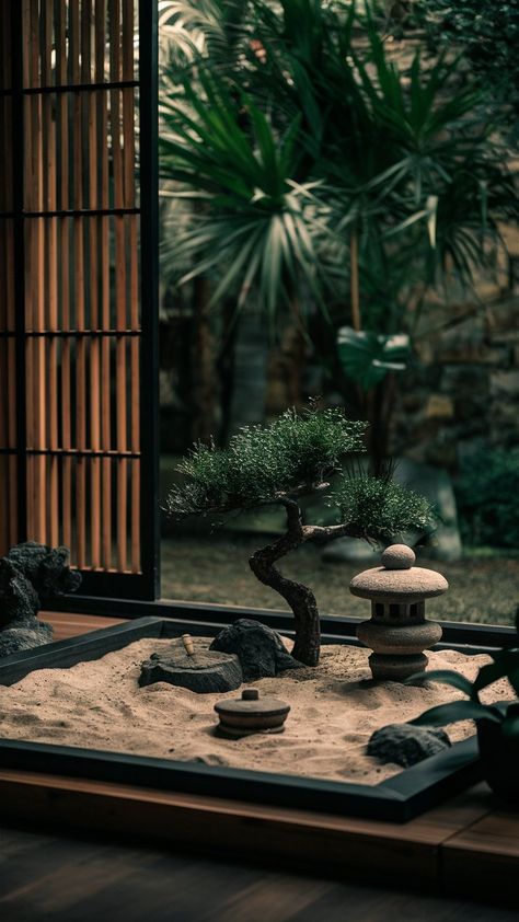 These small Zen garden ideas will help you add a bit of tranquility to your backyard. Explore serene Zen garden design tips inspired by Japanese and Asian aesthetics. Perfect for small spaces, these ideas bring tranquility to your backyard, patio, or front garden. Create your own oasis with rock gardens, meditation spots, and DIY projects. Transform your outdoor areas into serene retreats. Small Zen Garden Ideas, Mini Zen Garden Ideas, Natural Bathroom Accessories, Sp Characters, Indoor Zen Garden, Zen Garden Ideas, Bamboo Water Fountain, Small Zen Garden, Small Japanese Garden