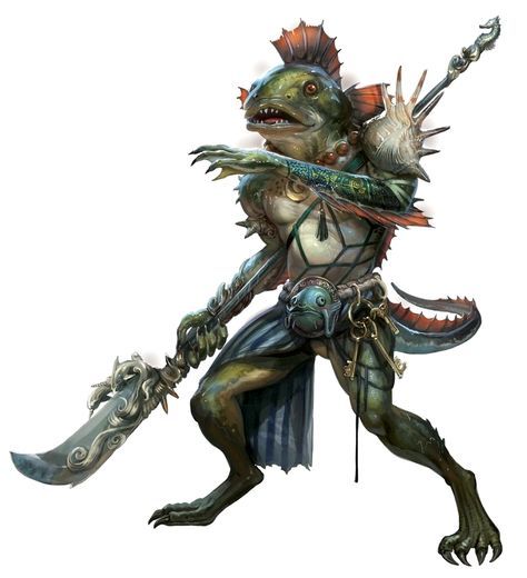 Sahuagin Art, Sahuagin Dnd, Locathah Character Design, Dnd Locathah, Npc Ideas, Scaly Skin, Gaming Token, Cthulhu Mythos, Dnd Monsters