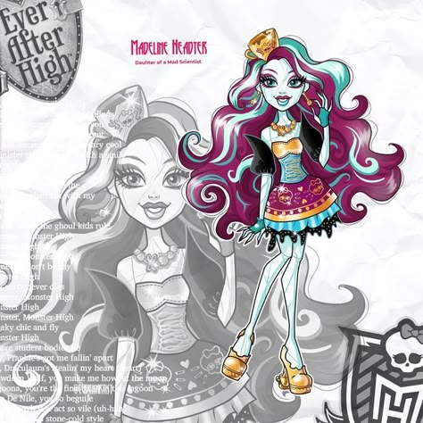 Ever After High Base, Mad Scientist Oc, Maddie Ever After High Fanart, Ever After High Videos, Cupid Ever After High And Monster High, Monster High G1 Art, Ever After High Meeshell, High Drawings, Monster High Ever After High Crossover