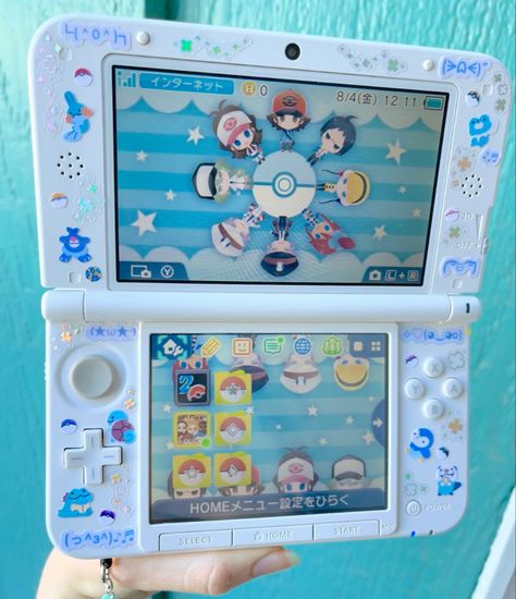 3ds Layout, Nintendo 3ds Themes, Nintendo 2ds Xl Aesthetic, Nintendo 3ds Decoration, New 3ds Xl Aesthetic, 2ds Xl Aesthetic, Nintendo Ds Lite Aesthetic, 3ds Charms, Decorated 3ds