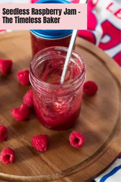 Seedless Raspberry Jam Recipe, Raspberry Jelly Recipe, Seedless Raspberry Jam, Waffle Cone Recipe, Canning Jam Recipes, Raspberry Jam Recipe, Raspberry Desserts, Canning Jam, Raspberry Preserves