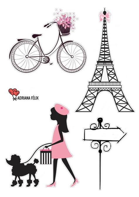 Paris Cake Topper Printable, Paris Cake Topper, Paris Png, Paris Birthday Cakes, Paris Cookies, Fashion Wall Art Printables, Bolo Paris, Paris Themed Cakes, French Themed Parties