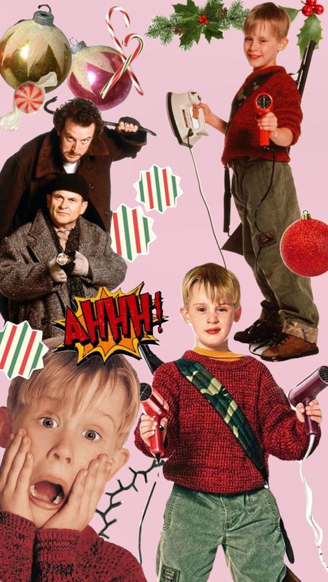 Home Alone #christmas #90s #homealone #vintage #pink #aesthetic 90s Christmas Aesthetic, Vintage Pink Aesthetic, Kevin Home Alone, Christmas 90s, Christmas Wallpaper Iphone, Home Alone Christmas, 90s Christmas, Macaulay Culkin, Joker Tattoo