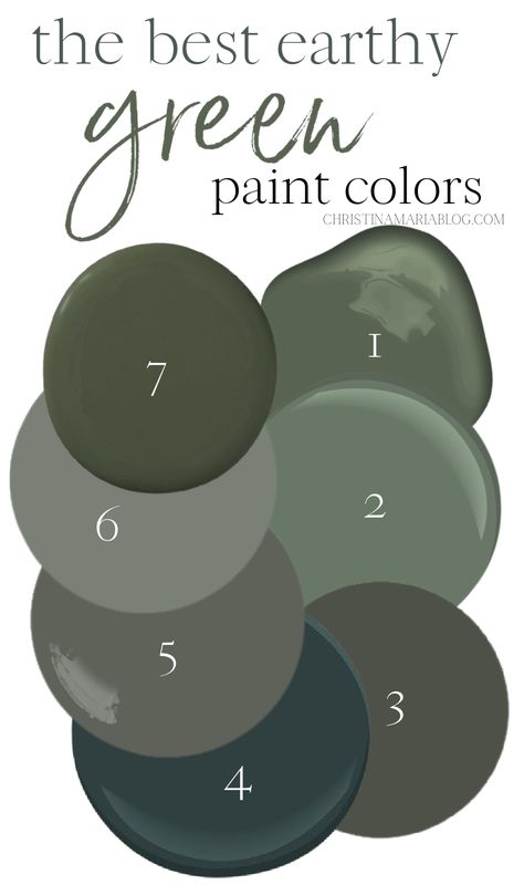 Green Wall Paint Colors, Best Green Paint Colors, Olive Green Paints, Paint Color Guide, Green Painted Walls, Green Front Doors, Green Accent Walls, Favorite Paint Colors, Green Paint Colors