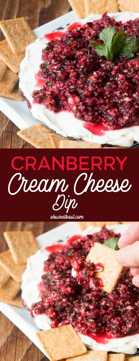 Cream Cheese Cranberry Dip, Cranberry Cream Cheese Dip, Cranberry Dip, Cream Cheese Recipes Dip, Christmas Cranberry, Cream Cheese Appetizer, Appetizers Christmas, Cream Cheese Dip, Cranberry Cream Cheese