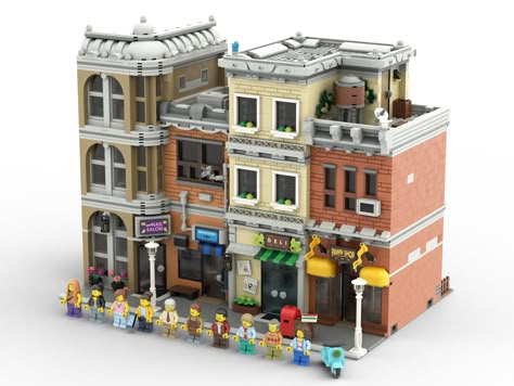 Modular Apartments from BrickLink Lego City Moc Ideas, Lego Modular Buildings Ideas, Lego Modular Moc, Lego Apartment, Sticker Dispenser, Lego Modular Buildings, Lego City Display, Big Lego Sets, Adult Lego