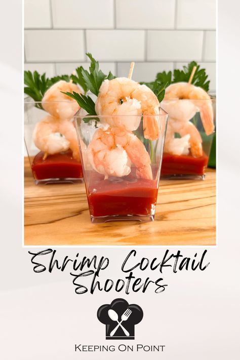 Mini Shrimp Cocktail, Shrimp Cocktail Shooters, Shrimp Cocktail Display, Shrimp Cocktail Cups, Caesar Salad Cups, Shot Glass Appetizers, Shrimp Cocktail Appetizers, Cocktail Shrimp, Keeping On Point