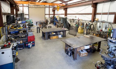 Morris L Hallowell IV Welding Shop, Metal Workshop, Welding Table, Shop Layout, Garage Shop, Shop Organization, Machine Shop, Metal Shop, Shop Plans