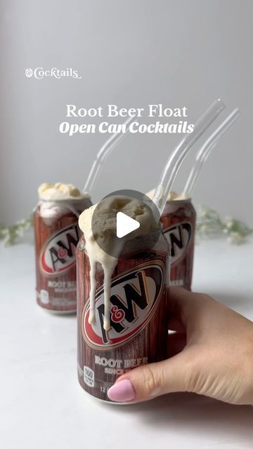 Cocktails (21+ to follow) on Instagram: "These Root Beer Float Open Can Cocktails are a boozy twist on the classic summer treat. Grab the soda can opener through the link in our bio ✨ @cocktails may earn commission through links on our social  #rootbeerfloatopencancocktail #rootbeerfloat #boozyrootbeerfloat #icecream #boozy #opencancocktails" Root Beer Float Cocktail, Open Can Cocktail, Root Beer Floats Party, Root Beer Float Bar, Beer Float, Root Beer Float, Drink Up, Summer Treats, Soda Can