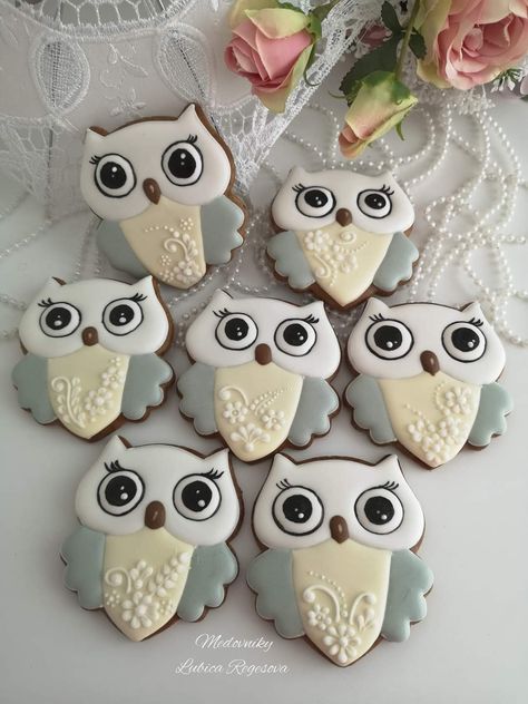 Porcupine Cookies Decorated, Love Bird Cookies Decorated, Owl Cookies Decorated, Fall Owl Cookies Decorated, Night Owl Cookies, Owl Sugar Cookies, Decorated Biscuits, Enchanted Forest Baby Shower, Cookie Recipes Decorating