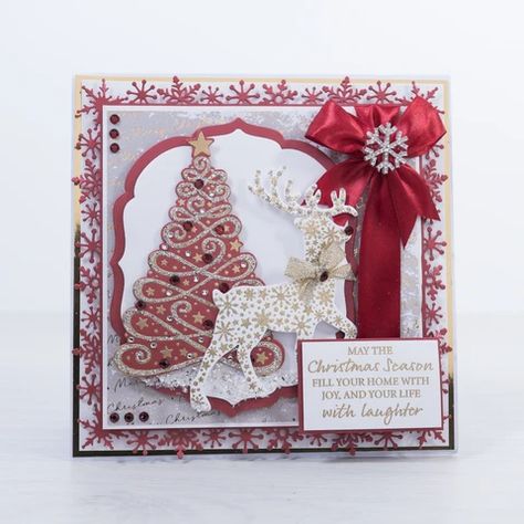 Regal Christmas Cardmaking Project by Rebecca Houghton – Chloes Creative Cards Creative Christmas Cards, Stamps By Chloe, Chloes Creative Cards, Christmas Verses, Tree Stamp, Beautiful Christmas Cards, Card Making Tutorials, Diy Christmas Cards, Cards Christmas