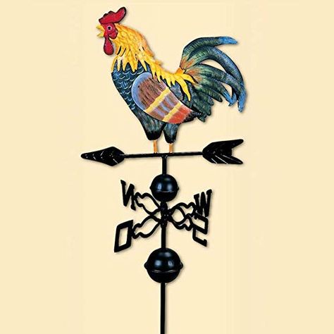 Rooster Garden, Wind Vane, Yard Ornaments, Wind Direction, Weather Vanes, Classic Garden, Farm Scene, Painted Ornaments, Wind Spinners